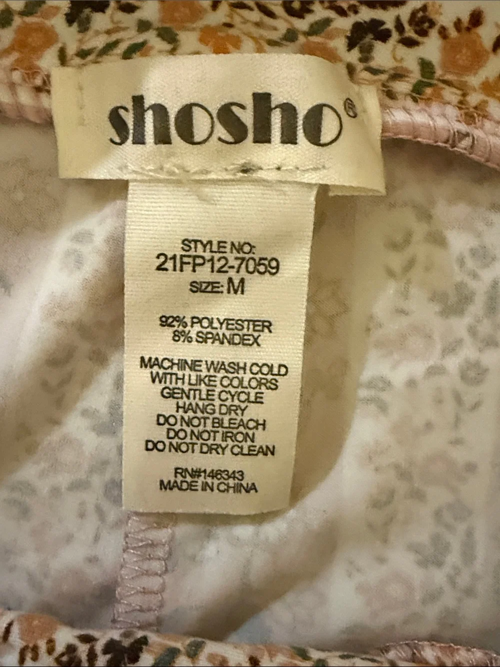 shosho Teal and Beige Striped Floral Flare Pants - Picture 6 of 7